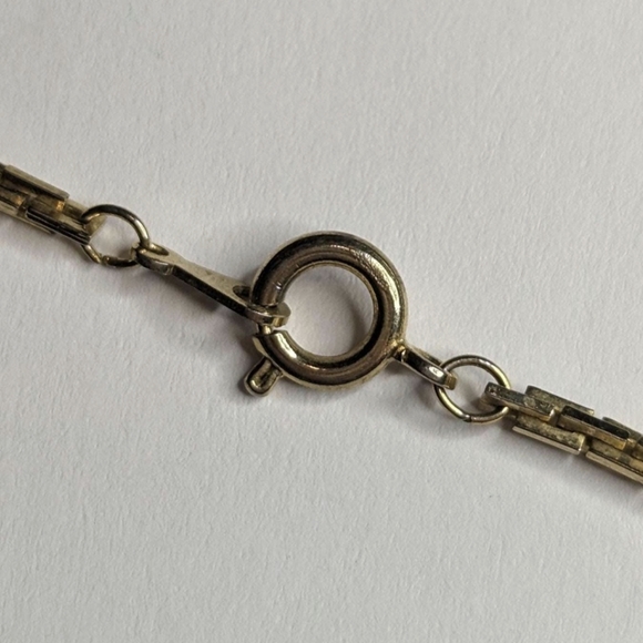 Robert Zentall Vintage Golden Leaf Pendant Square Chain Costume Jewelry 60s 70s - Picture 5 of 8